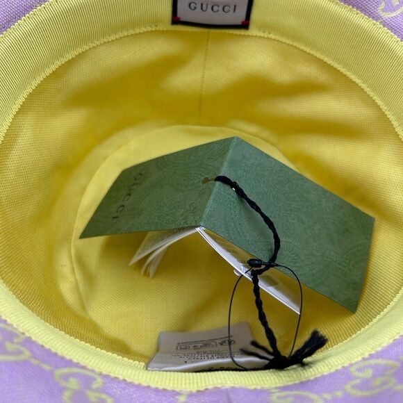 Women's Gucci GG canvas/leather bucket, hat, size large made in Italy - Picture 9 of 9